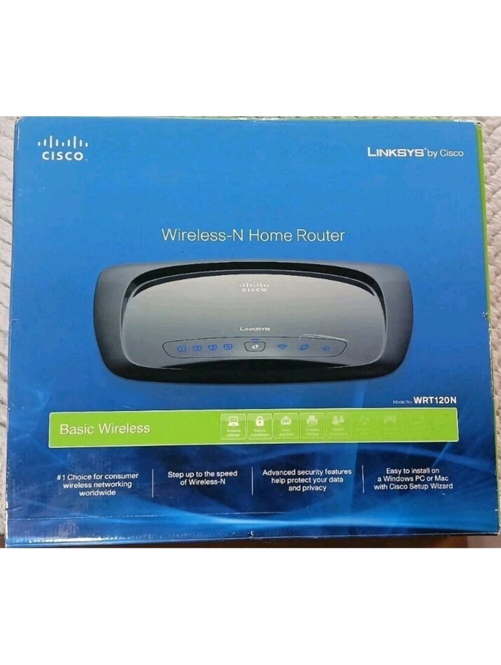 Linksys By Cisco Wireless-N-Home Router - WRT120N - 4 port 10/100 Ethernet NEW